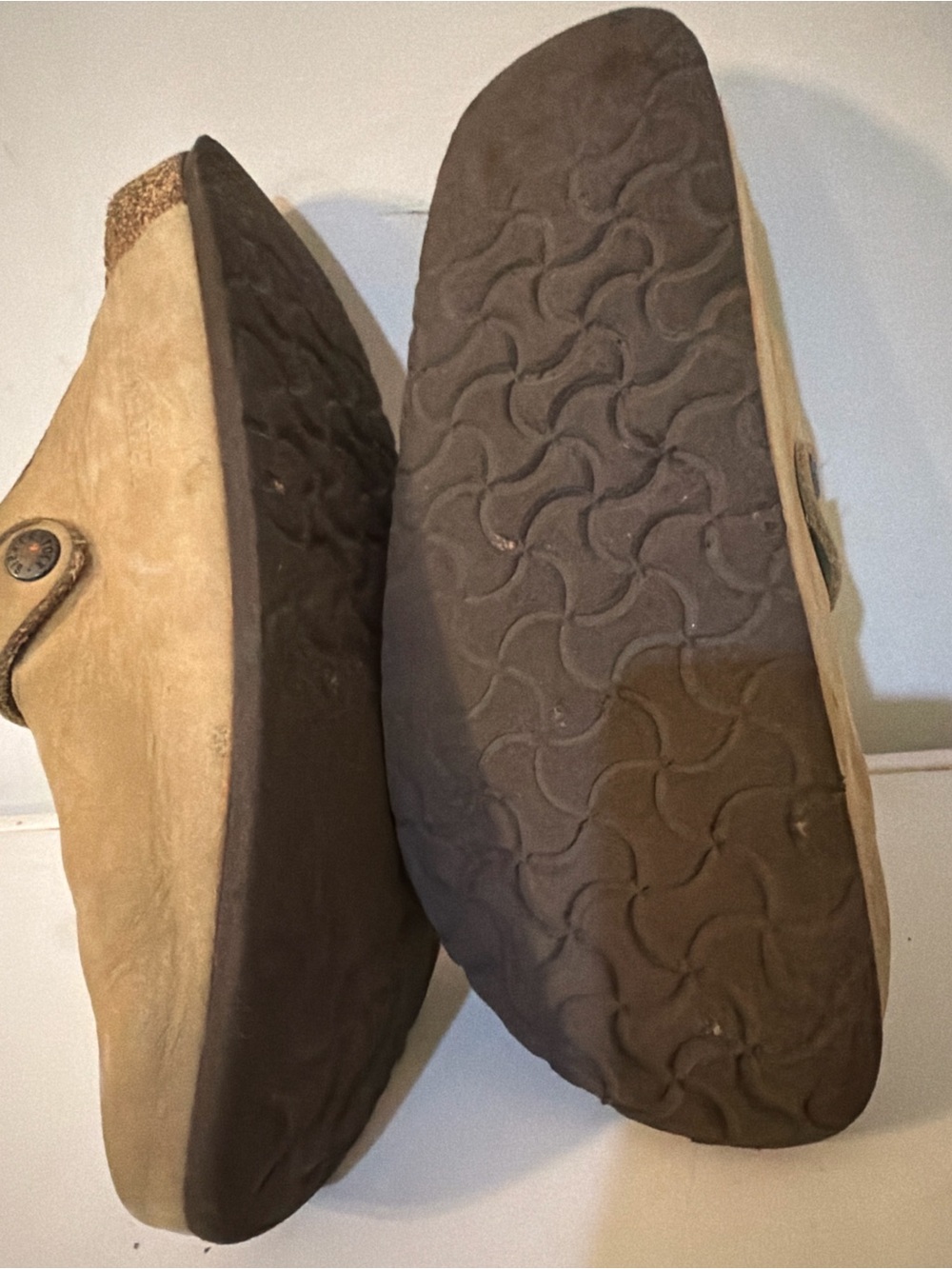 Birkenstocks tan leather women muler Leather clog sz 9 - Picture 4 of 5
